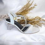 White Lova Transparent Heel Sandal PIU_166 Sofa Rexine ladies shoes PumpItUp.pk