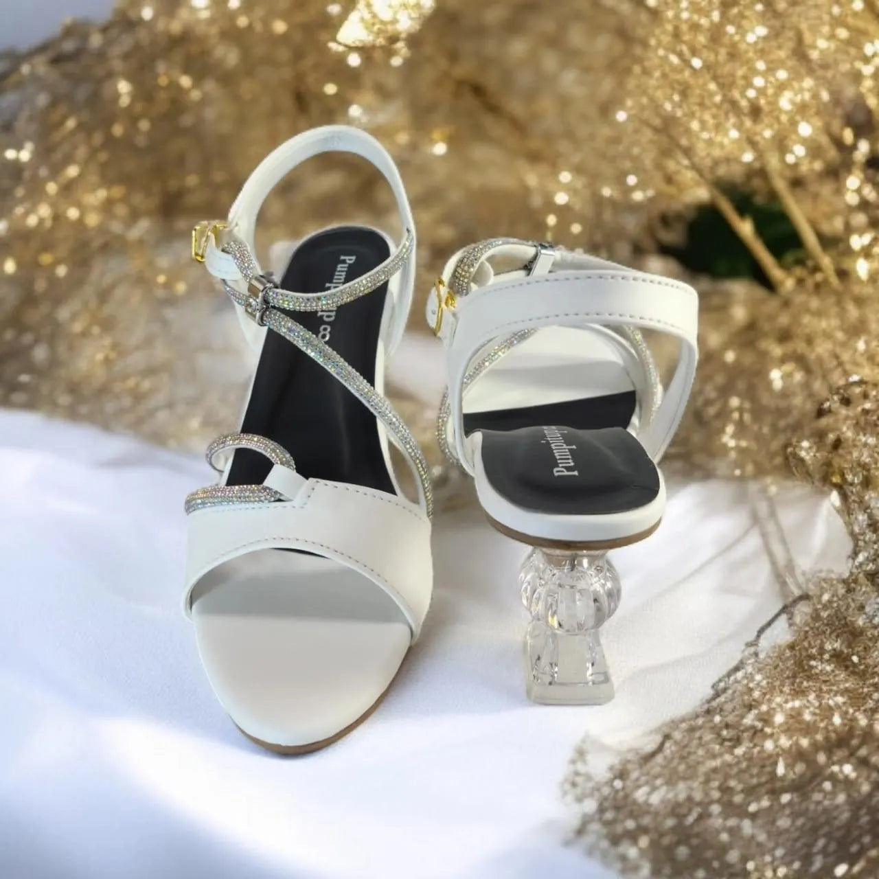 White Lova Transperent Heel Sandal PIU_166