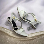 White Lova Transparent Heel Sandal PIU_166 Sofa Rexine ladies shoes PumpItUp.pk