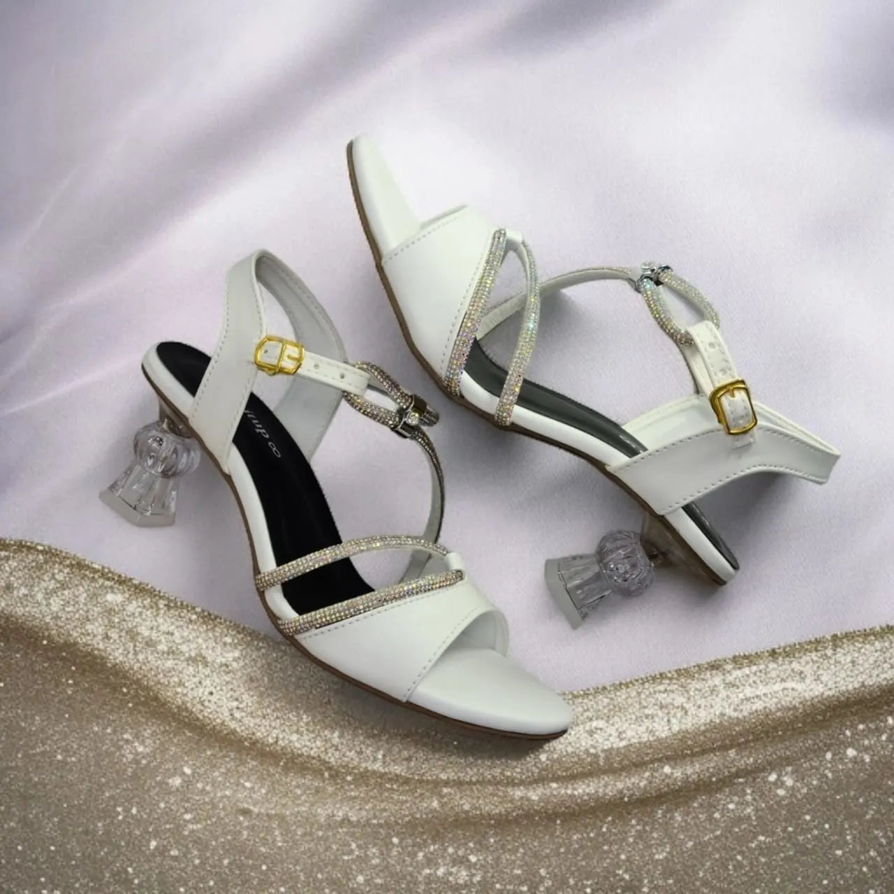 White Lova Transperent Heel Sandal PIU_166