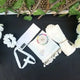 White Saudi Niqab With Beads Set (HB-44)