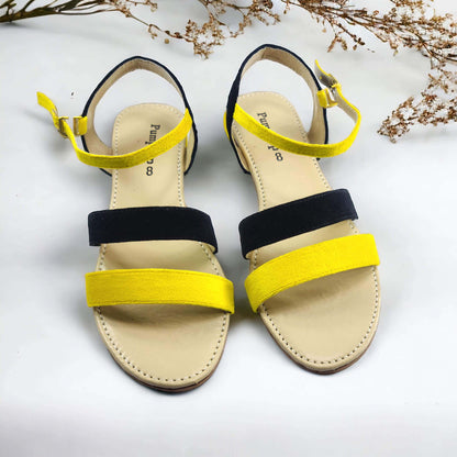 Yellow & Black Casual Flat Sandal PIU_71-1