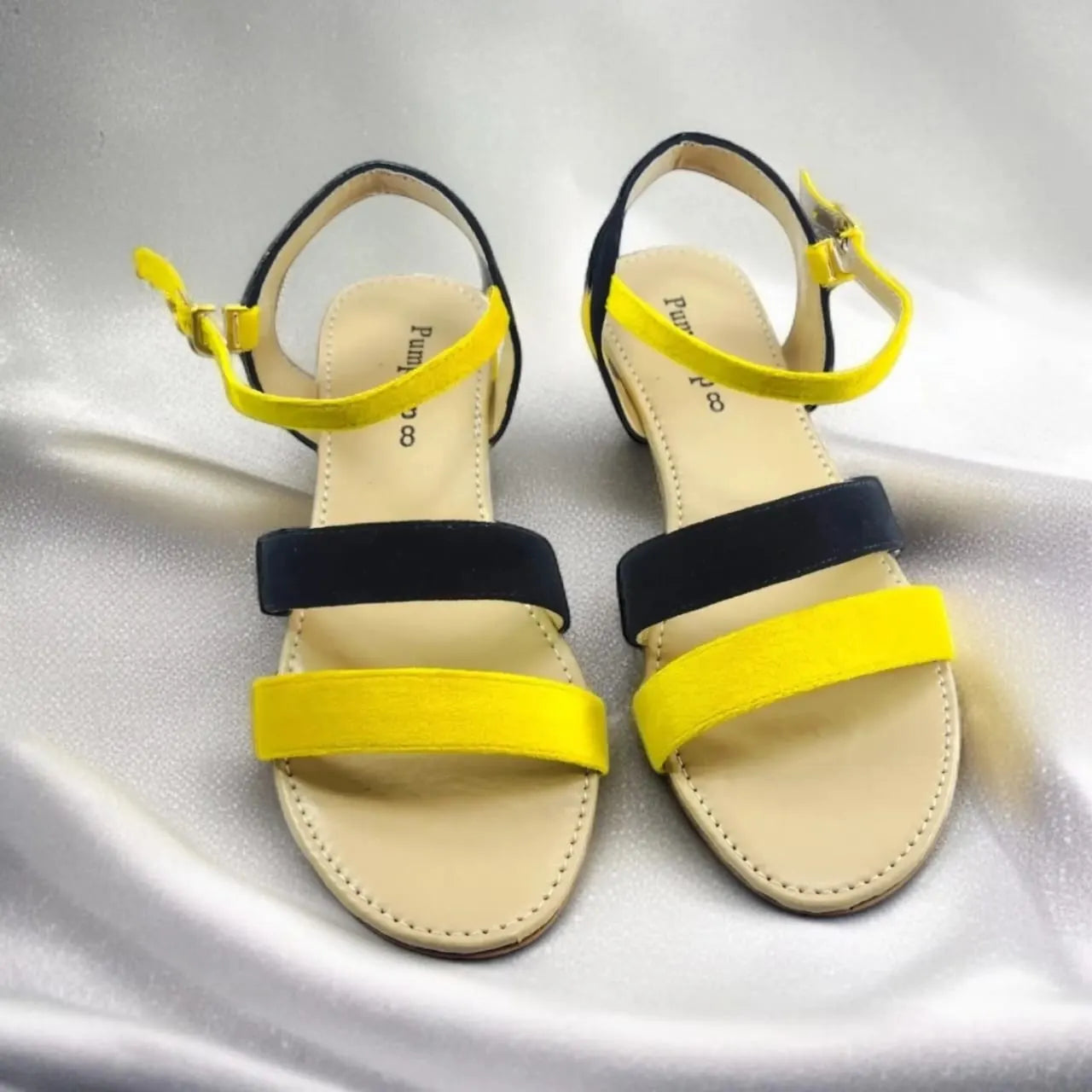 Yellow & Black Casual Flat Sandal PIU_71