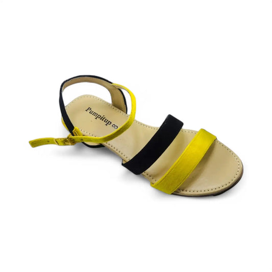 Yellow & Black Casual Flat Sandal PIU_71