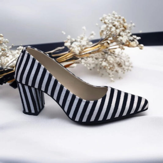 Zebra Charm Block Heels PIU_206
