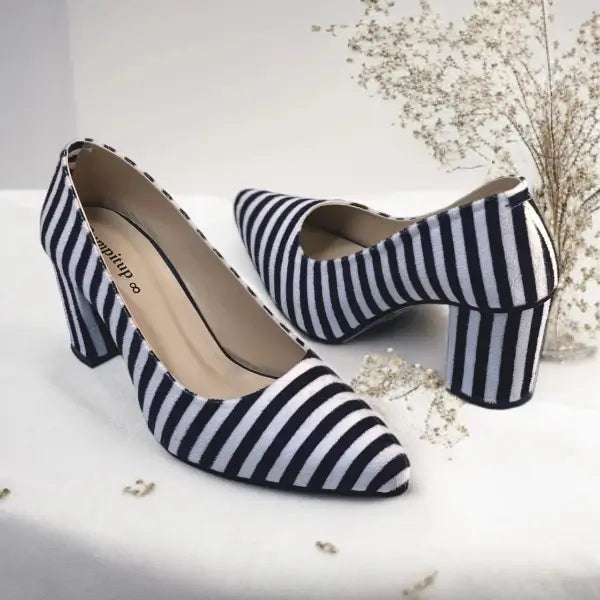Zebra Charm Block Heels PIU_206