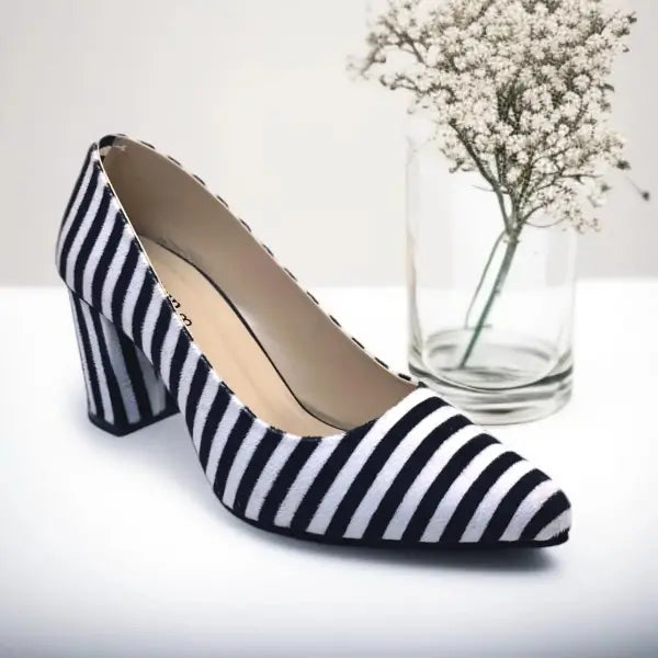 Zebra Charm Block Heels PIU_206