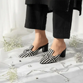 Zebra Luxe Knot Block Heel PIU_179 Amarah Sweet Rexine ladies shoes PumpItUp.pk