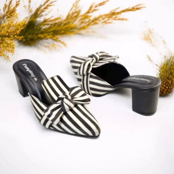 Zebra Luxe Knot Block Heel PIU_179